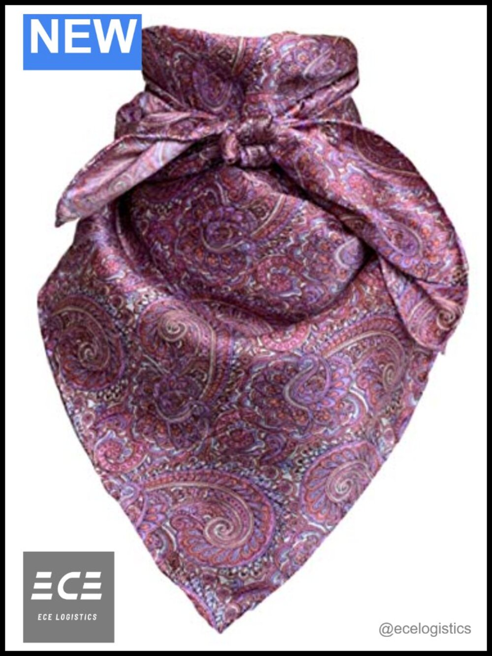 100% Silk Paisley Square Scarf 34.5" Fashion Wrap Accessory